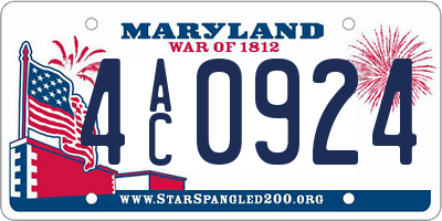 MD license plate 4AC0924