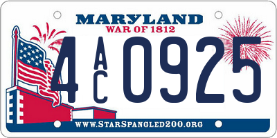 MD license plate 4AC0925