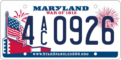 MD license plate 4AC0926