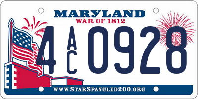 MD license plate 4AC0928