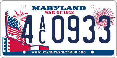 MD license plate 4AC0933
