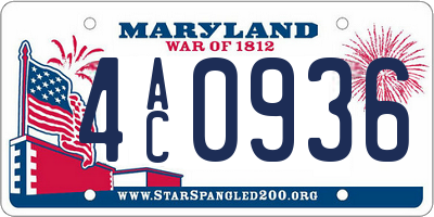 MD license plate 4AC0936