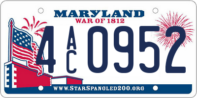 MD license plate 4AC0952