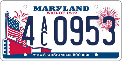 MD license plate 4AC0953