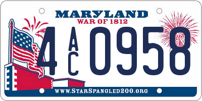 MD license plate 4AC0958