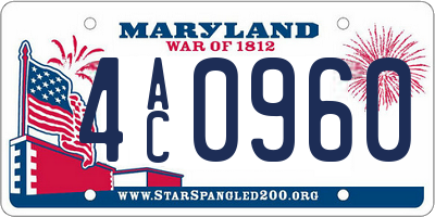 MD license plate 4AC0960