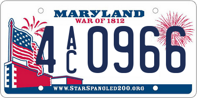 MD license plate 4AC0966