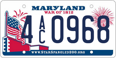 MD license plate 4AC0968