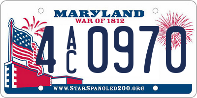 MD license plate 4AC0970