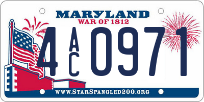 MD license plate 4AC0971