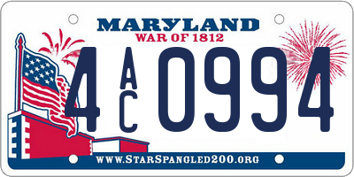 MD license plate 4AC0994