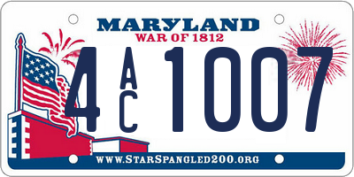 MD license plate 4AC1007