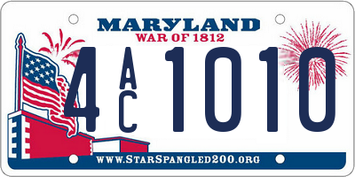 MD license plate 4AC1010