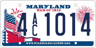 MD license plate 4AC1014
