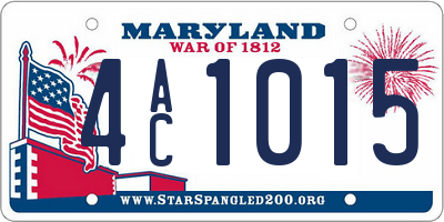 MD license plate 4AC1015