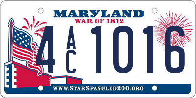 MD license plate 4AC1016