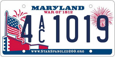 MD license plate 4AC1019