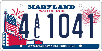MD license plate 4AC1041