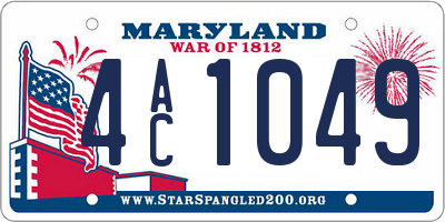 MD license plate 4AC1049