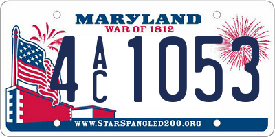 MD license plate 4AC1053