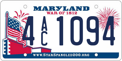 MD license plate 4AC1094