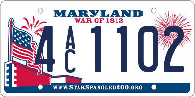 MD license plate 4AC1102