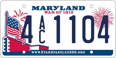 MD license plate 4AC1104