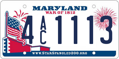 MD license plate 4AC1113