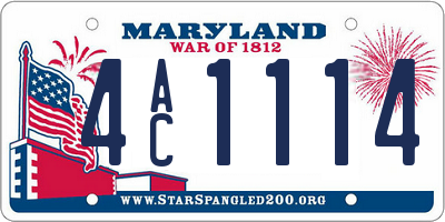 MD license plate 4AC1114
