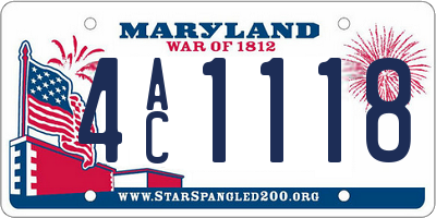 MD license plate 4AC1118