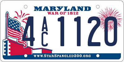 MD license plate 4AC1120