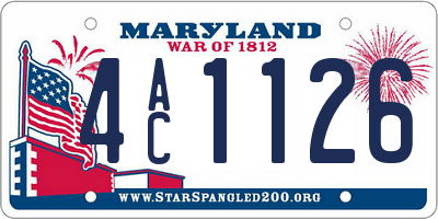 MD license plate 4AC1126