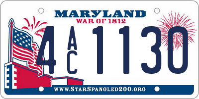 MD license plate 4AC1130