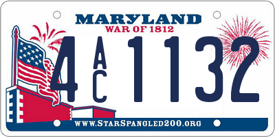 MD license plate 4AC1132