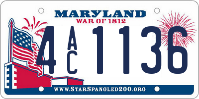 MD license plate 4AC1136