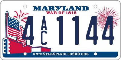 MD license plate 4AC1144