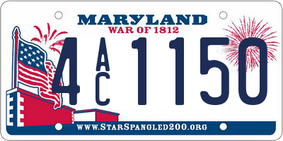 MD license plate 4AC1150