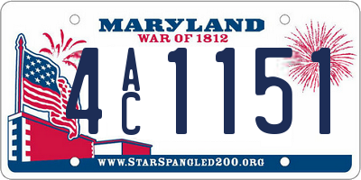 MD license plate 4AC1151