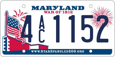 MD license plate 4AC1152