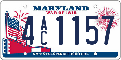 MD license plate 4AC1157