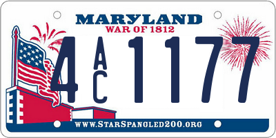 MD license plate 4AC1177
