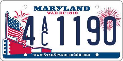 MD license plate 4AC1190