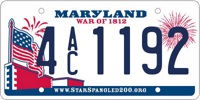 MD license plate 4AC1192