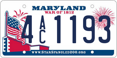 MD license plate 4AC1193