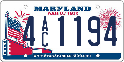 MD license plate 4AC1194