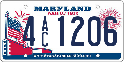 MD license plate 4AC1206