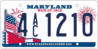 MD license plate 4AC1210