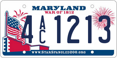 MD license plate 4AC1213