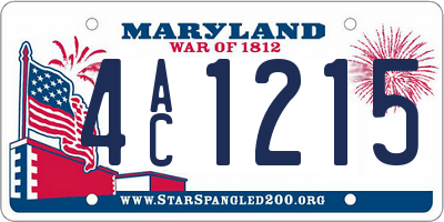 MD license plate 4AC1215