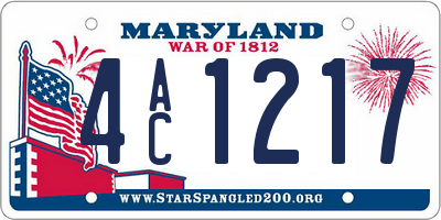 MD license plate 4AC1217